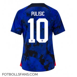 Förenta staterna Christian Pulisic #10 Replika Bortatröja Damer VM 2022 Kortärmad